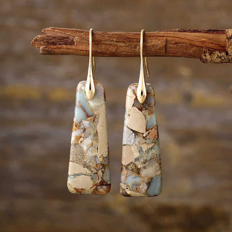 Stone Rectangle Earrings