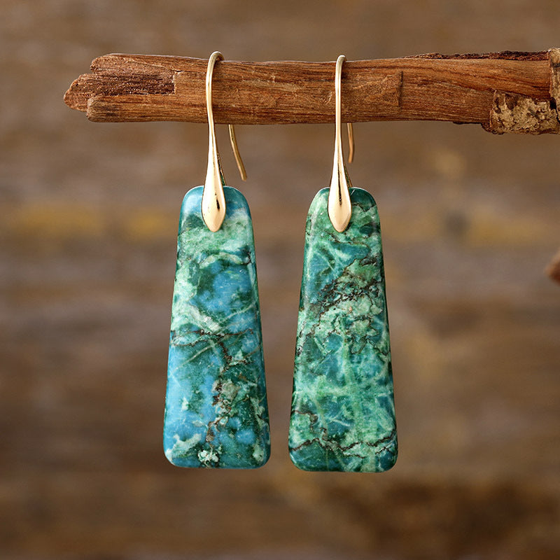 Stone Rectangle Earrings