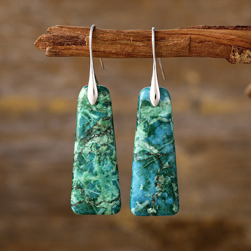 Stone Rectangle Earrings