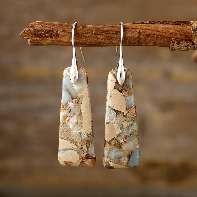 Stone Rectangle Earrings